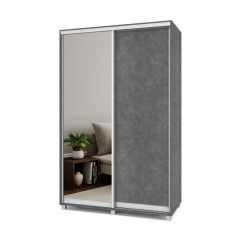 РОЛАНД Шкаф-купе с зеркалом Камень темный (450*1400) Р442 в Лесном - lesnoy.mebel24.online | фото 2