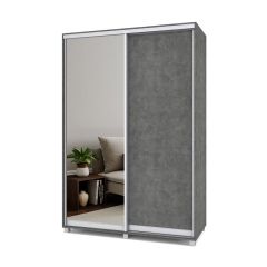 РОЛАНД Шкаф-купе с зеркалом Камень темный (450*1500) Р452 в Лесном - lesnoy.mebel24.online | фото 2