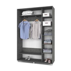 РОЛАНД Шкаф-купе с зеркалом Камень темный (450*1500) Р452 в Лесном - lesnoy.mebel24.online | фото 3