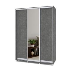 РОЛАНД Шкаф-купе с зеркалом Камень темный (450*1600) Р462 в Лесном - lesnoy.mebel24.online | фото 2