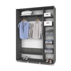 РОЛАНД Шкаф-купе с зеркалом Камень темный (450*1600) Р462 в Лесном - lesnoy.mebel24.online | фото 3