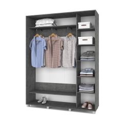 РОЛАНД Шкаф-купе с зеркалом Камень темный (450*1700) Р472 в Лесном - lesnoy.mebel24.online | фото 2