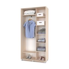 РОЛАНД Шкаф-купе с зеркалом Млечный дуб (450*1100) Р412 в Лесном - lesnoy.mebel24.online | фото 3