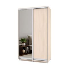 РОЛАНД Шкаф-купе с зеркалом Млечный дуб (450*1300) Р432 в Лесном - lesnoy.mebel24.online | фото 2