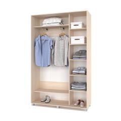 РОЛАНД Шкаф-купе с зеркалом Млечный дуб (450*1400) Р442 в Лесном - lesnoy.mebel24.online | фото 3