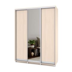РОЛАНД Шкаф-купе с зеркалом Млечный дуб (450*1700) Р472 в Лесном - lesnoy.mebel24.online | фото