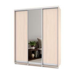 РОЛАНД Шкаф-купе с зеркалом Млечный дуб (450*1800) Р482 в Лесном - lesnoy.mebel24.online | фото