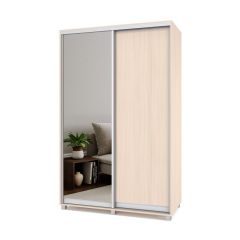 РОЛАНД Шкаф-купе с зеркалом Млечный дуб (600*1400) Р642 в Лесном - lesnoy.mebel24.online | фото