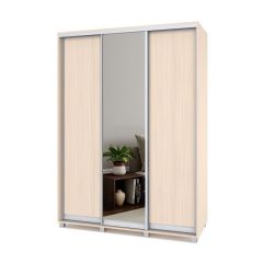 РОЛАНД Шкаф-купе с зеркалом Млечный дуб (600*1600) Р662 в Лесном - lesnoy.mebel24.online | фото