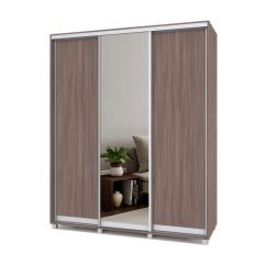 РОЛАНД Шкаф-купе с зеркалом Шимо темный (450*1800) Р482 в Лесном - lesnoy.mebel24.online | фото
