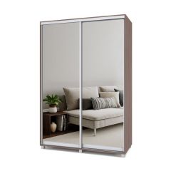 РОЛАНД Шкаф-купе с зеркалами Шимо темный (600*1500) Р653 в Лесном - lesnoy.mebel24.online | фото