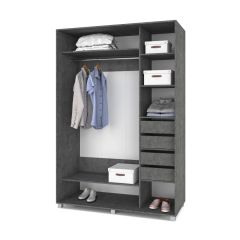 РОЛАНД Шкаф-купе зеркалом Камень темный (600*1500) Р652 в Лесном - lesnoy.mebel24.online | фото 4