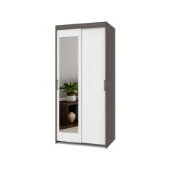 ТОМАС Шкаф-купе с зеркалом Анкор темный/светлый Т22 в Лесном - lesnoy.mebel24.online | фото