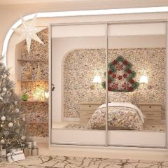 Шкаф-купе Юлия 2400 ЛДСП/Зеркало/ЛДСП (ЛДСП 1 кат.) в Лесном - lesnoy.mebel24.online | фото 2