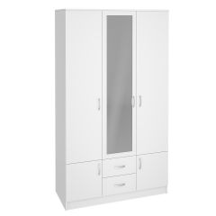 Шкаф Ронда ШК-3 с зеркалом (Белый) в Лесном - lesnoy.mebel24.online | фото