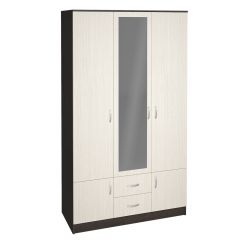 Шкаф Ронда ШК-3 с зеркалом (Венге/Беленый дуб) в Лесном - lesnoy.mebel24.online | фото