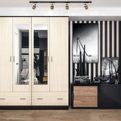 Шкаф Ронда ШК-4 с зеркалом (венге/беленый дуб) в Лесном - lesnoy.mebel24.online | фото 3