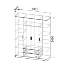 Шкаф ШК 1 (Ясень Анкор светлый) в Лесном - lesnoy.mebel24.online | фото 2