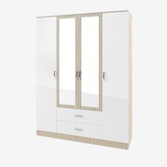 СОФИ СШК1600.1Шкаф 4-х ств с2мя зерк, 2 ящиками в Лесном - lesnoy.mebel24.online | фото