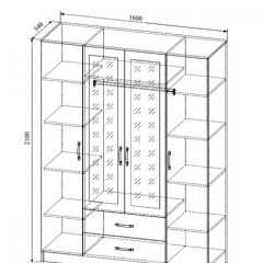 СОФИ СШК1600.1Шкаф 4-х ств с2мя зерк, 2 ящиками в Лесном - lesnoy.mebel24.online | фото 2