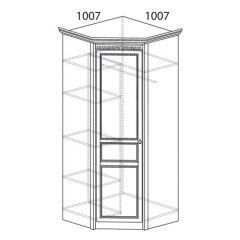 Шкаф угловой №183 "Лючия" Фасад зеркало (Угол 1007*1007) Дуб оксфорд в Лесном - lesnoy.mebel24.online | фото 2