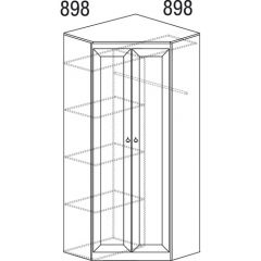 Шкаф угловой №606 Инна (угол 898*898) Денвер темный в Лесном - lesnoy.mebel24.online | фото 3