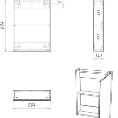 Шкаф-зеркало Мечта 50 Дуб сонома АЙСБЕРГ (DM2318HZ) в Лесном - lesnoy.mebel24.online | фото 7