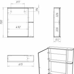 Шкаф-зеркало Норма 1-60 левый АЙСБЕРГ (DA1605HZ) в Лесном - lesnoy.mebel24.online | фото 8