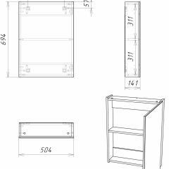 Шкаф-зеркало Норма 50 1 дверь АЙСБЕРГ (DA1621HZ) в Лесном - lesnoy.mebel24.online | фото 6