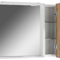 Шкаф-зеркало Uno 80 Дуб ВОТАН правый Домино (DU1513HZ) в Лесном - lesnoy.mebel24.online | фото 2