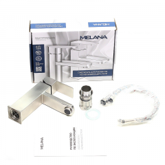 Смеситель д/ум MELANA-F610201 Cubo нерж.сталь, однорычажный, сатин, литой излив в Лесном - lesnoy.mebel24.online | фото 3