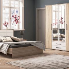 Спальня Соната Тумба прикроватная (дуб сонома/белый) в Лесном - lesnoy.mebel24.online | фото 3