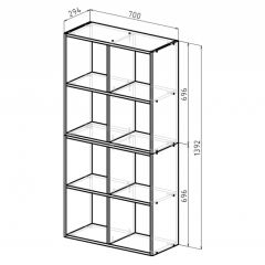 Стеллаж 8 секций (дуб сонома) в Лесном - lesnoy.mebel24.online | фото 2