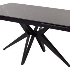 Стол FORIO 160 MATT BLACK MARBLE SOLID CERAMIC / BLACK, ®DISAUR в Лесном - lesnoy.mebel24.online | фото