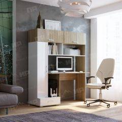 Стол компьютерный ПКС-1 (дуб сонома/белый глянец) в Лесном - lesnoy.mebel24.online | фото 2