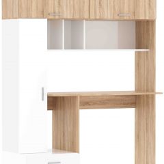 Стол компьютерный ПКС-1 (дуб сонома/белый глянец) в Лесном - lesnoy.mebel24.online | фото