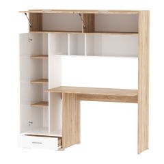 Стол компьютерный ПКС-1 (дуб сонома/белый глянец) в Лесном - lesnoy.mebel24.online | фото 3