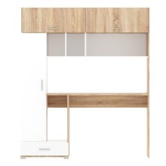 Стол компьютерный ПКС-1 (дуб сонома/белый глянец) в Лесном - lesnoy.mebel24.online | фото 4