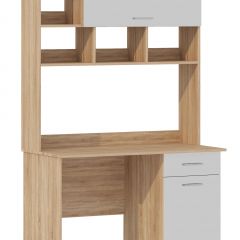 Стол компьютерный ПКС-2 (Дуб сонома/Белый глянец) в Лесном - lesnoy.mebel24.online | фото 2