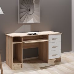 Стол компьютерный ПКС-4 Дуб сонома/Белый глянец в Лесном - lesnoy.mebel24.online | фото