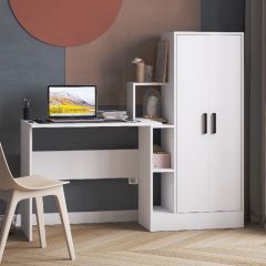 Стол компьютерный СКМ-1 ЛДСП Белый в Лесном - lesnoy.mebel24.online | фото