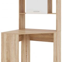 Стол компьютерный угловой ПКС-8 Дуб сонома/Белый глянец в Лесном - lesnoy.mebel24.online | фото 2