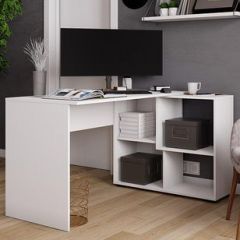 Стол компьютерный угловой СКМУ-4 Белый в Лесном - lesnoy.mebel24.online | фото