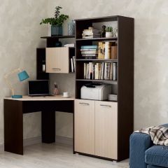Стол компьютерный угловой УНИ ПКС-8 + Стеллаж ПКС-8 в Лесном - lesnoy.mebel24.online | фото