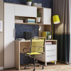 Стол рабочий 12.95 N Комфорт (Дуб сонома, Белый PE шагрень) в Лесном - lesnoy.mebel24.online | фото