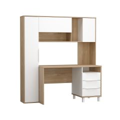 Стол рабочий 12.95 N Комфорт (Дуб сонома, Белый PE шагрень) в Лесном - lesnoy.mebel24.online | фото 2