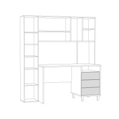 Стол рабочий 12.95 N Комфорт (Дуб сонома, Белый PE шагрень) в Лесном - lesnoy.mebel24.online | фото 3