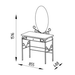 Столик дамский с ящиком ЛДСП орех/черный в Лесном - lesnoy.mebel24.online | фото 2