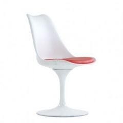 Стул Barneo N-8 Tulip style белый с красной подушкой в Лесном - lesnoy.mebel24.online | фото