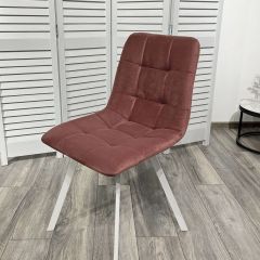 Стул CHILLI-Q SQUARE розовый #15, велюр / белый каркас, 4 шт./1 к, М-City в Лесном - lesnoy.mebel24.online | фото 4